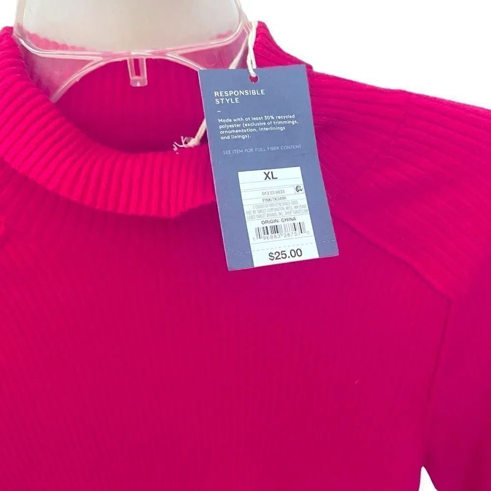 Universal Thread Raspberry Pink Turtleneck Sweater Size XL NWT - Picture 2 of 3